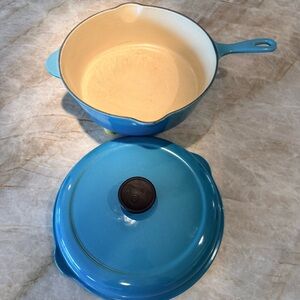 Le Creuset Aqua Blue Lid with Black Knob